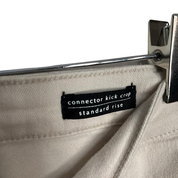 Sanctuary Connector Kick Flared Crop Jeans Salt Cream Ecru Bootcut Pants Size 28 - Picture 4 of 11